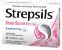 Strepsils fraise sans sucre, pastille &eacute;dulcor&eacute;e &agrave; l'isomalt