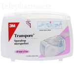 Transpore - Sparadrap Microperforé Plastique 25 mm x 5 m avec dévidoir