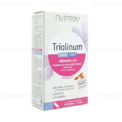NUTREOV Triolinum jour nuit m&eacute;nopause manifestations nocturnes 60 g&eacute;lules