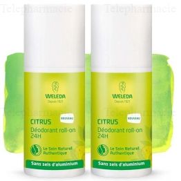 WELEDA Déodorant Roll-on Citrus lot de 2