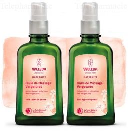 WELEDA Maternité - Huile de massage vergetures lot de 2 flacons de 100ml